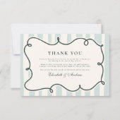 Retro Doodle Wavy Frame Wedding Dankeskarte (Vorderseite)