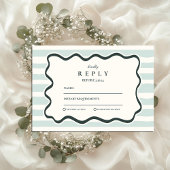 Retro Doodle Wavy Frame Wedding RSVP Karte