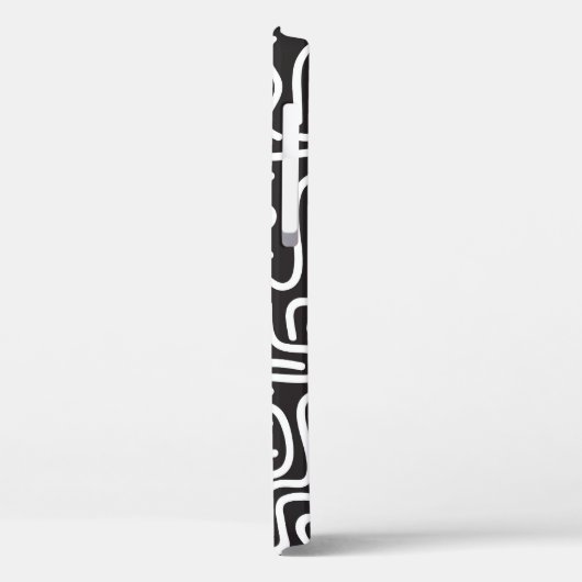 Retro Doodle Wavy Lines: Monochrom Case-Mate iPhone Hülle (Rückseite / Links)