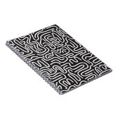 Retro Doodle Wavy Lines: Monochrom Notizblock (Rechte Seite)
