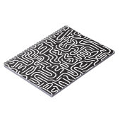 Retro Doodle Wavy Lines: Monochrom Notizblock (Linke Seite)