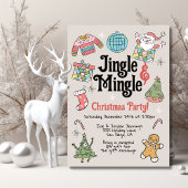 Retro Doodle Weihnachts-Party für Erwachsene oder Einladung