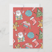 Retro Doodle Weihnachts-Party für Erwachsene oder Einladung (Rückseite)