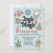 Retro Doodle Weihnachts-Party für Erwachsene oder Einladung (Vorderseite)