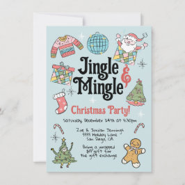 Retro Doodle Weihnachts-Party für Erwachsene oder Einladung