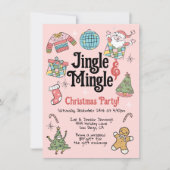 Retro Doodle Weihnachts-Party für Erwachsene oder Einladung (Vorderseite)