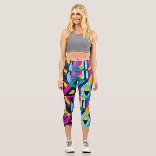 Retro Doodles: geometrische Pop Kunst. Capri Leggings