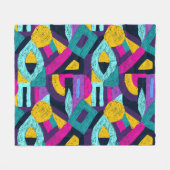 Retro Doodles: geometrische Pop Kunst. Fleecedecke (Vorderseite (Horizontal))