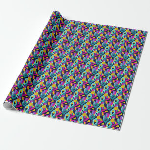 Retro Doodles: geometrische Pop Kunst. Geschenkpapier