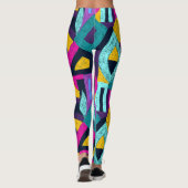 Retro Doodles: geometrische Pop Kunst. Leggings (Rückseite)