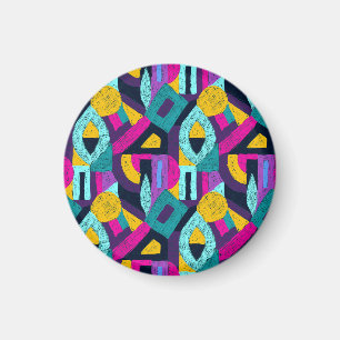 Retro Doodles: geometrische Pop Kunst. Magnet