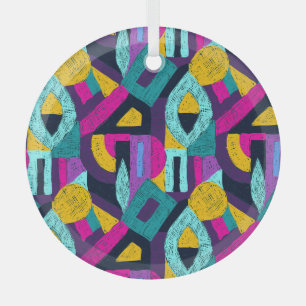 Retro Doodles: geometrische Pop Kunst. Ornament Aus Glas