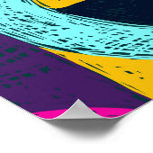 Retro Doodles: geometrische Pop Kunst. Poster (Ecke)