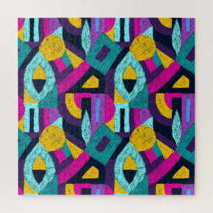 Retro Doodles: geometrische Pop Kunst. Puzzle