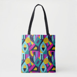 Retro Doodles: geometrische Pop Kunst. Tasche