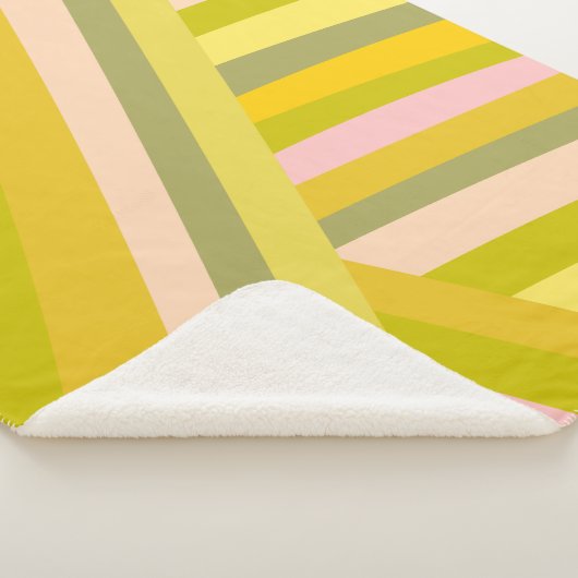 Retro Dopamin Dekor Streifen rosa grüne Preppy Sherpadecke (3/4)