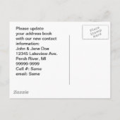 Retro-Doppelbezug auf der Postkarte in neue Adress (Rückseite)