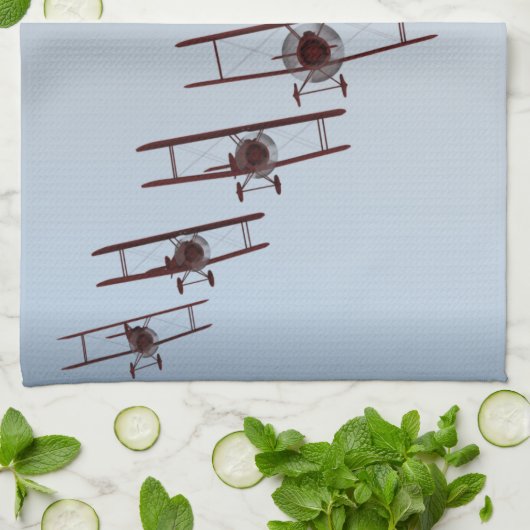 Retro Doppeldecker Geschirrtuch (Gefaltet)