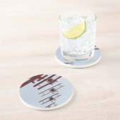 Retro Doppeldecker Sandstein Untersetzer (Seite)