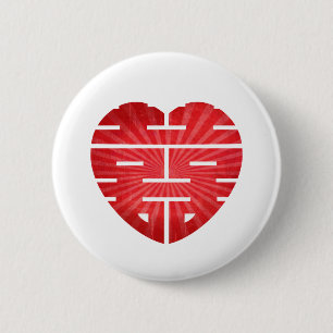 Retro doppeltes glückliches Herz Button