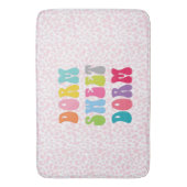 Retro "Dorm Sweet Dorm" Cheetah Print Badematte (Vorderseite Vertikal)