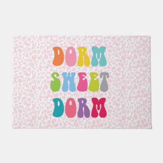 Retro "Dorm Sweet Dorm" Pink Cheetah Door Mat Fußmatte