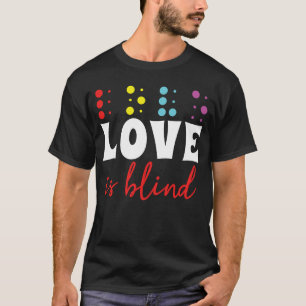 Retro Dot Braille Alphabet Braille Language Liebe T-Shirt