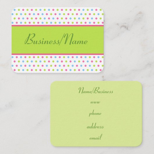 Retro Dot Business Card Visitenkarte (Vorne/Hinten)