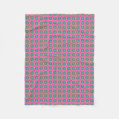 Retro Dot Pattern - Rosa Gelb Blau Fleecedecke (Vorderseite)