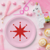 Retro Dot Point-Star-Papiertafel Pappteller (Party)