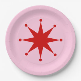Retro Dot Point-Star-Papiertafel Pappteller
