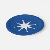 Retro Dot Point-Star-Papiertafel Pappteller (Schrägansicht)