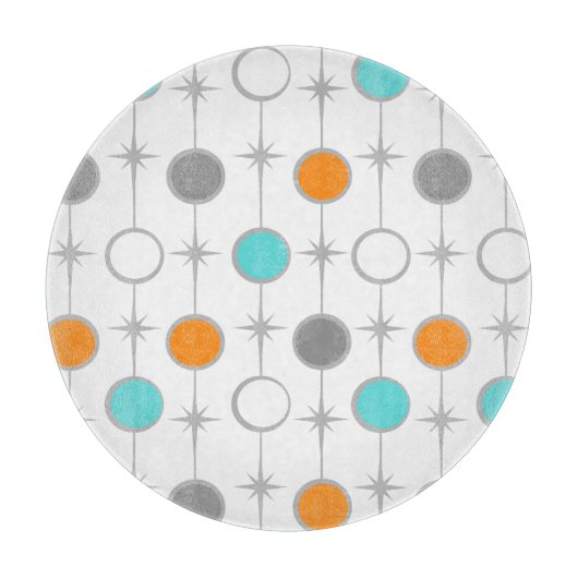 Retro Dots and Starbursts Cutting Board Schneidebrett (Vorderseite)