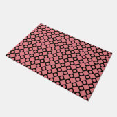 Retro Dots Black Fußmatte (Schrägansicht)