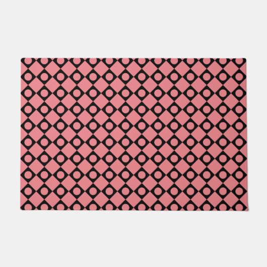Retro Dots Black Fußmatte (Vorderseite)