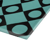 Retro Dots Black Schneidebrett (Ecke)