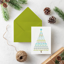 Retro Dots Christmas Tree Happy Holidays