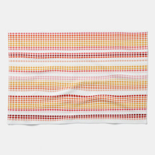 Retro Dots farbenfrohe Streifen Regenbogen #2 Geschirrtuch