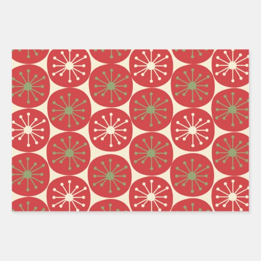 Retro Dots in der Weihnachtscreme Geschenkpapier Set (Vorderseite 3)