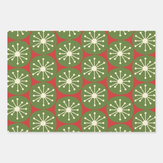 Retro Dots in der Weihnachtscreme Geschenkpapier Set (Vorderseite 2)