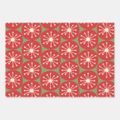 Retro Dots in der Weihnachtscreme Geschenkpapier Set (Vorderseite)