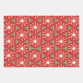 Retro Dots in der Weihnachtscreme Geschenkpapier Set