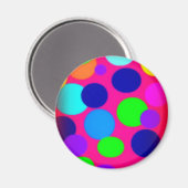Retro Dots Neon Magnet (Vorderseite/Rückseite)