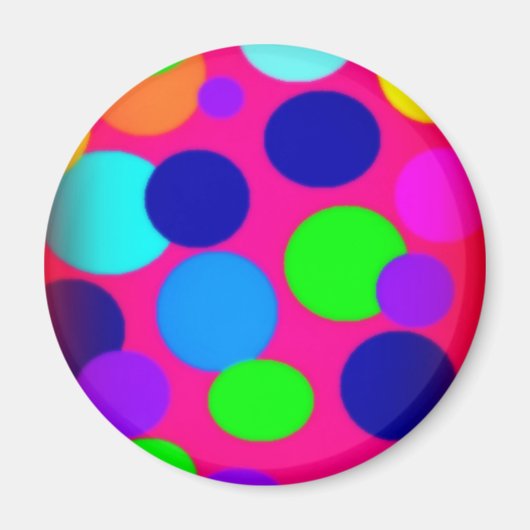 Retro Dots Neon Magnet (Vorne)