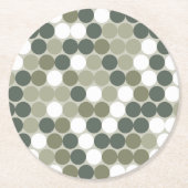 Retro dots pattern in green runder pappuntersetzer (Vorderseite)