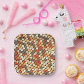 Retro dots pattern in orange pappteller (Party)
