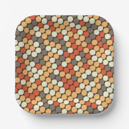 Retro dots pattern in orange pappteller