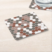 Retro dots pattern rechteckiger pappuntersetzer (angewinkelt)