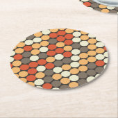 Retro dots  runder pappuntersetzer (Angewinkelt)