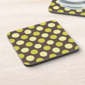 "Retro Dots - Schokolade und Limone" Untersetzer (Linke Seite)